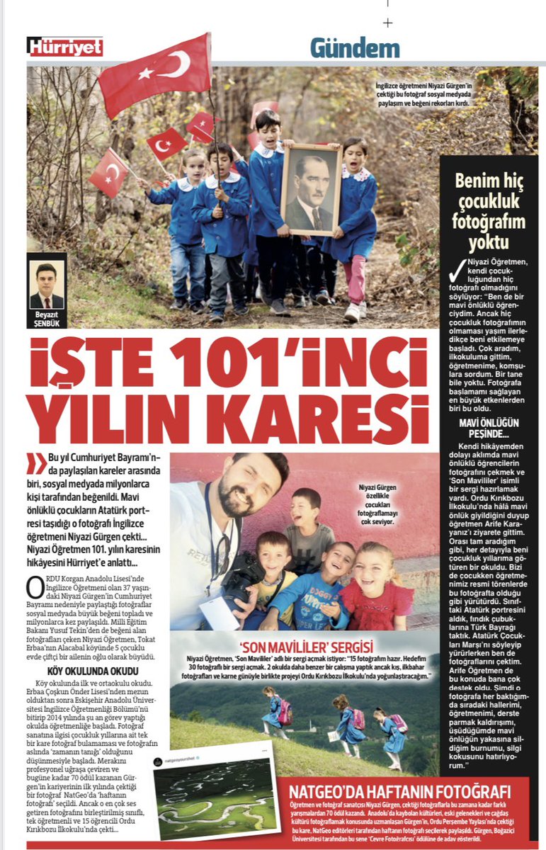 101. Yılın Karesini Niyazi Öğretmen Çekti!
“O karede ‘fotoğrafsız’ çocukluğumu gördüm”

29 Ekim’de milyonlarca kişi tarafından paylaşılan fotoğrafı çeken İngilizce öğretmeni Niyazi Gürgen  çocukluğuna ait bir kare bile fotoğrafının olmadığını söyledi. İşte o fotoğrafın hikayesi!