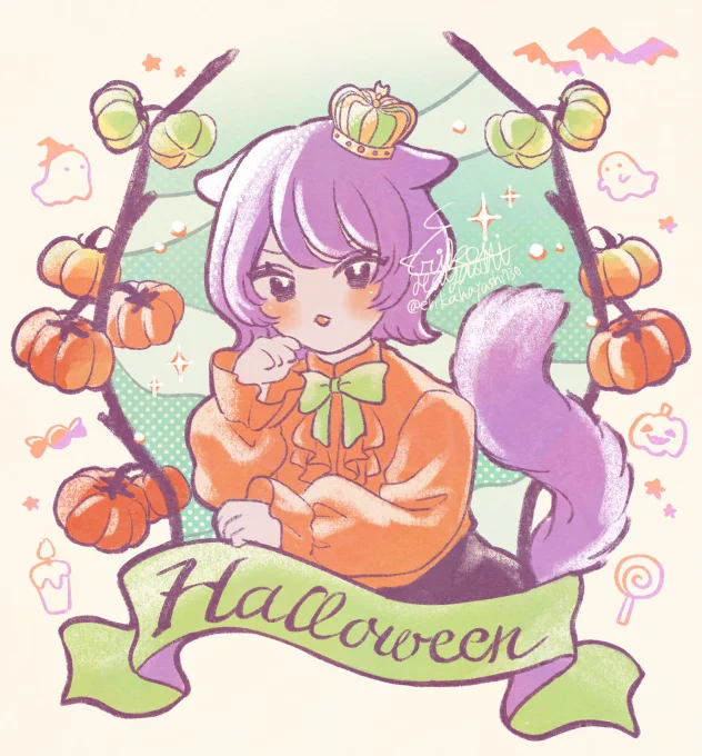 今年のハロウィンイラストは4枚!楽しく描けました#Halloween  #ハロウィン 