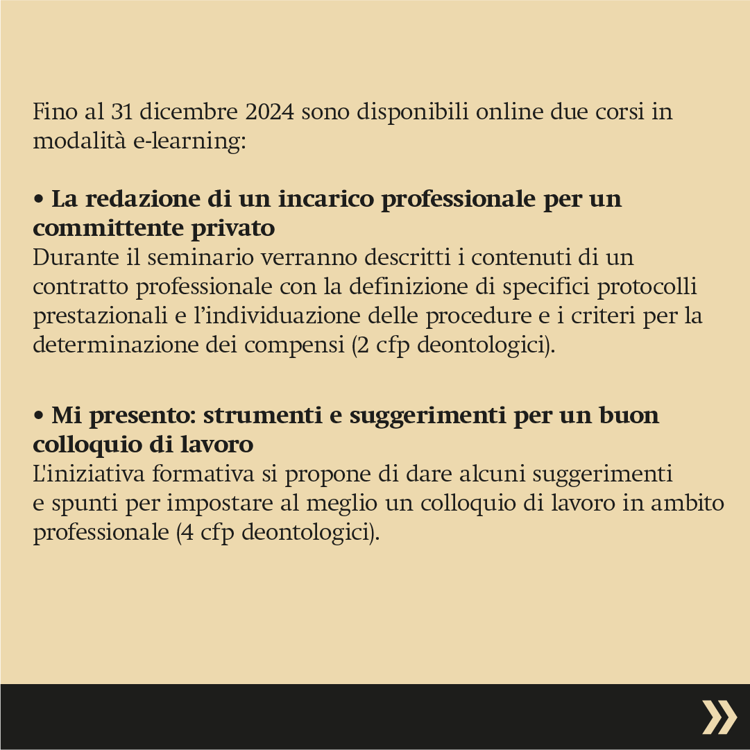 Eventi formativi in sede, #webinar e #corsi disponibili in modalità e-learning. L’offerta formativa dell’Ordine degli #Architetti di #Milano e della sua #Fondazione varia per temi, durata. 
Qui è consultabile l’elenco: ordinearchitetti.mi.it/it/formazione/…