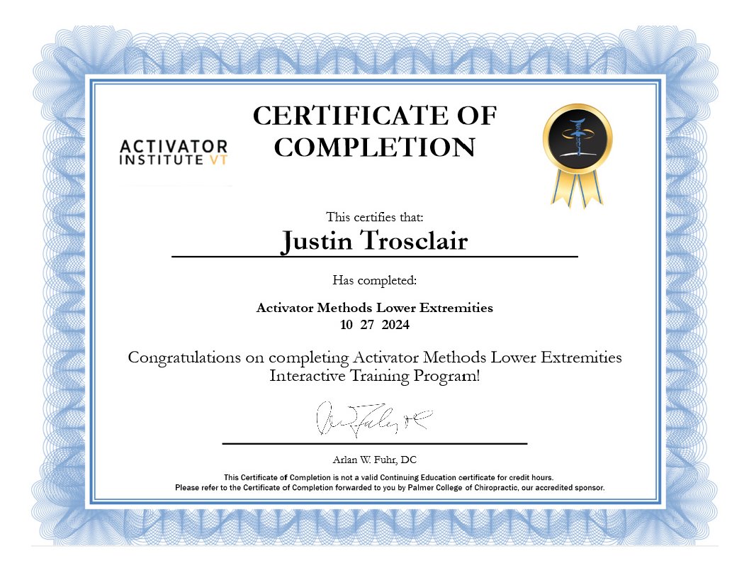 cajunchiro's tweet image. I&apos;m back to being an Advanced Certified Activator Methods Chiropractor! While I never actually stopped using it,  I heard people were driving to BR and NOLA, that is just not necessary Lafayette 337 453 5199  call it for no twist no pop #chiropractic #activatormethods