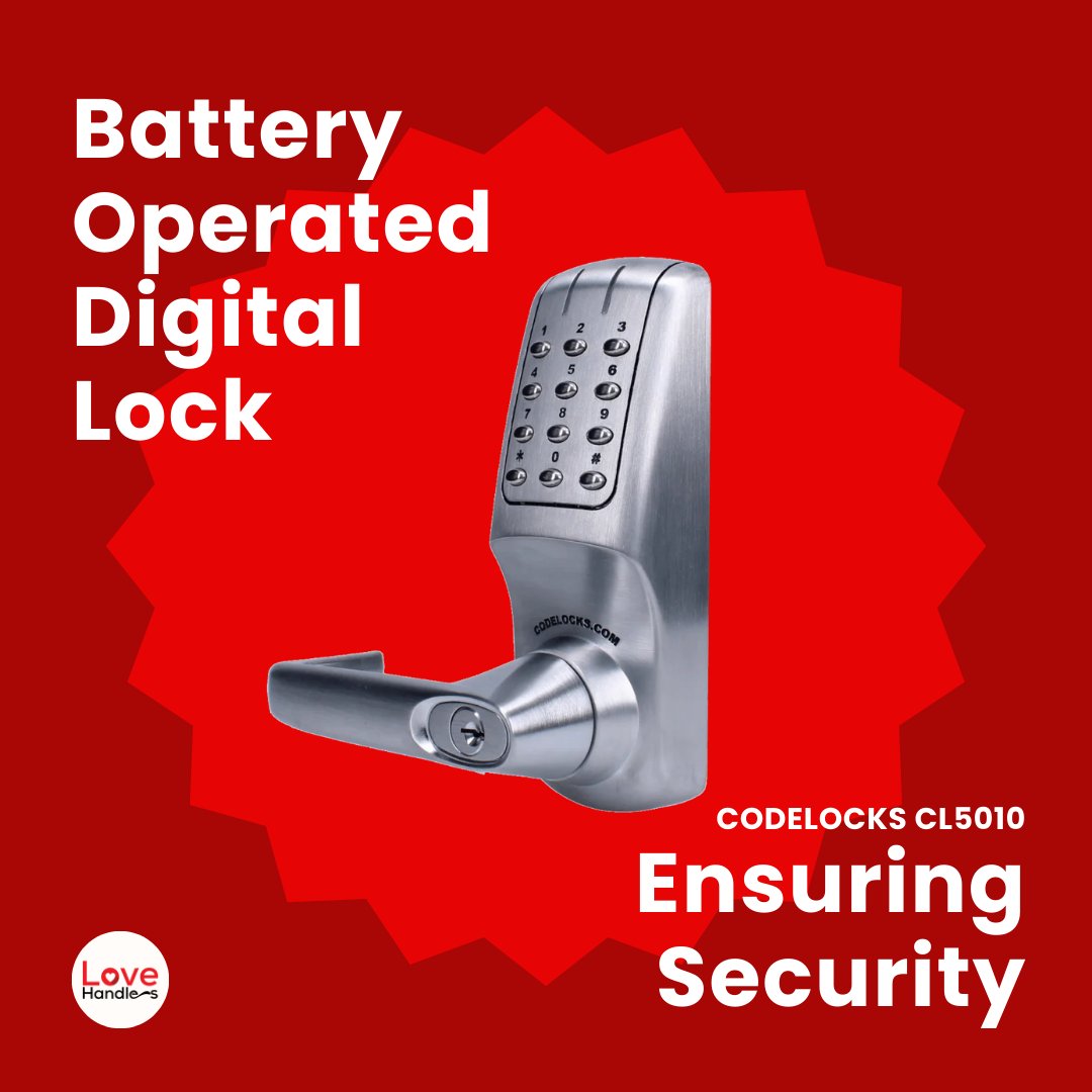 lovehandles_uk's tweet image. Introducing the Codelocks L5010 Battery Operated Digital Lock! 🔒

The ultimate standalone electronic door lock designed for high-traffic environments like health, educational, commercial, and residential spaces.
#Codelocks #DigitalLock #HomeSecurity