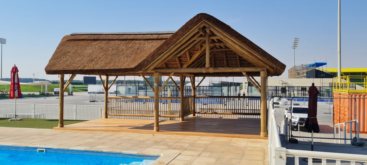 CapeReed's tweet photo. The journey from design to installation is where Cape Reed shines!
Our team has created three unique gazebos, each with thatched roofs and timber structures that harmonize beautifully with the environment. 🛠️
#TimberAndThatch #Dubai7s #EventSpaces #TheSevensStadium https://t.co/5oIjSNZ2xe