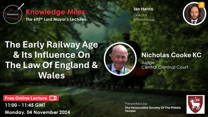 🚂 Nicholas Cooke KC will explore how the transformative railway era (1825-1875) spurred crucial legal developments, impacting company law, accident inquiries, personal injury litigation, and trade union rights.
🔗shorturl.at/vYSK8