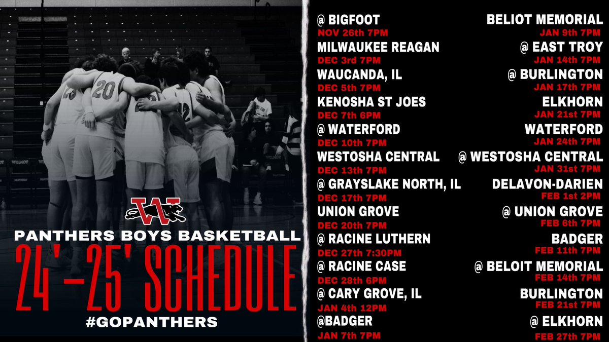 Mikey Highland (@mikeyhighland3) on Twitter photo This is my 2024-2025 high school hoops schedule. #gopanthers wissports.net/schedule/team_… <a href="/CoachClarkNCSA/">John Clark</a> <a href="/WilmotBoysBball/">WilmotBoysBball</a> <a href="/CoachBerhorst/">Scott Berhorst</a> <a href="/PrepHoops_WI/">Prep Hoops Wisconsin</a> This is my 2024-2025 high school hoops schedule. #gopanthers wissports.net/schedule/team_… <a href="/CoachClarkNCSA/">John Clark</a> <a href="/WilmotBoysBball/">WilmotBoysBball</a> <a href="/CoachBerhorst/">Scott Berhorst</a> <a href="/PrepHoops_WI/">Prep Hoops Wisconsin</a>