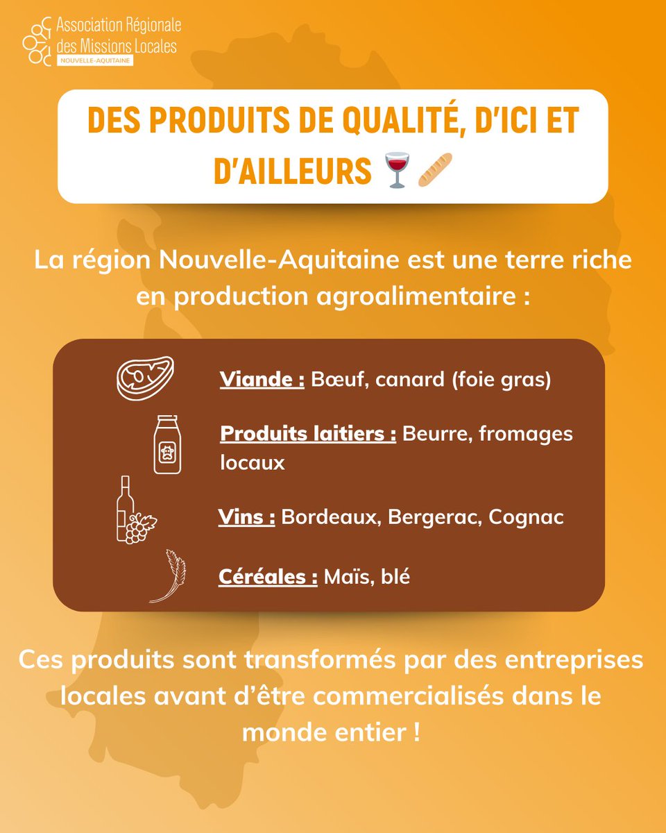 🌾 À la découverte des métiers de l’agroalimentaire en Nouvelle-Aquitaine !

Saviez-vous que 40 % des produits agricoles français sont transformés ici, et que la Nouvelle-Aquitaine est la première région viticole d’Europe ? 🍷

#Agroalimentaire #NouvelleAquitaine