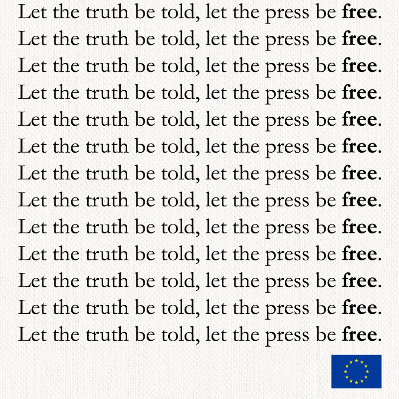 EU_Commission's tweet photo. A free and independent press is essential for democracy. 

On #WorldPressFreedomDay and beyond, the EU stands with journalists who courageously share the truth, often at great risk.  

Our Media Freedom Act aims to protect them and uphold press freedom and pluralism.