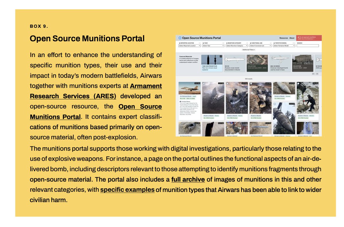 A new report from the United Nations Institute for Disarmament Research has highlighted the role of the Open Source Munitions Portal in raising the public's understanding of munitions and modern conflict.

unidir.org/publication/un…