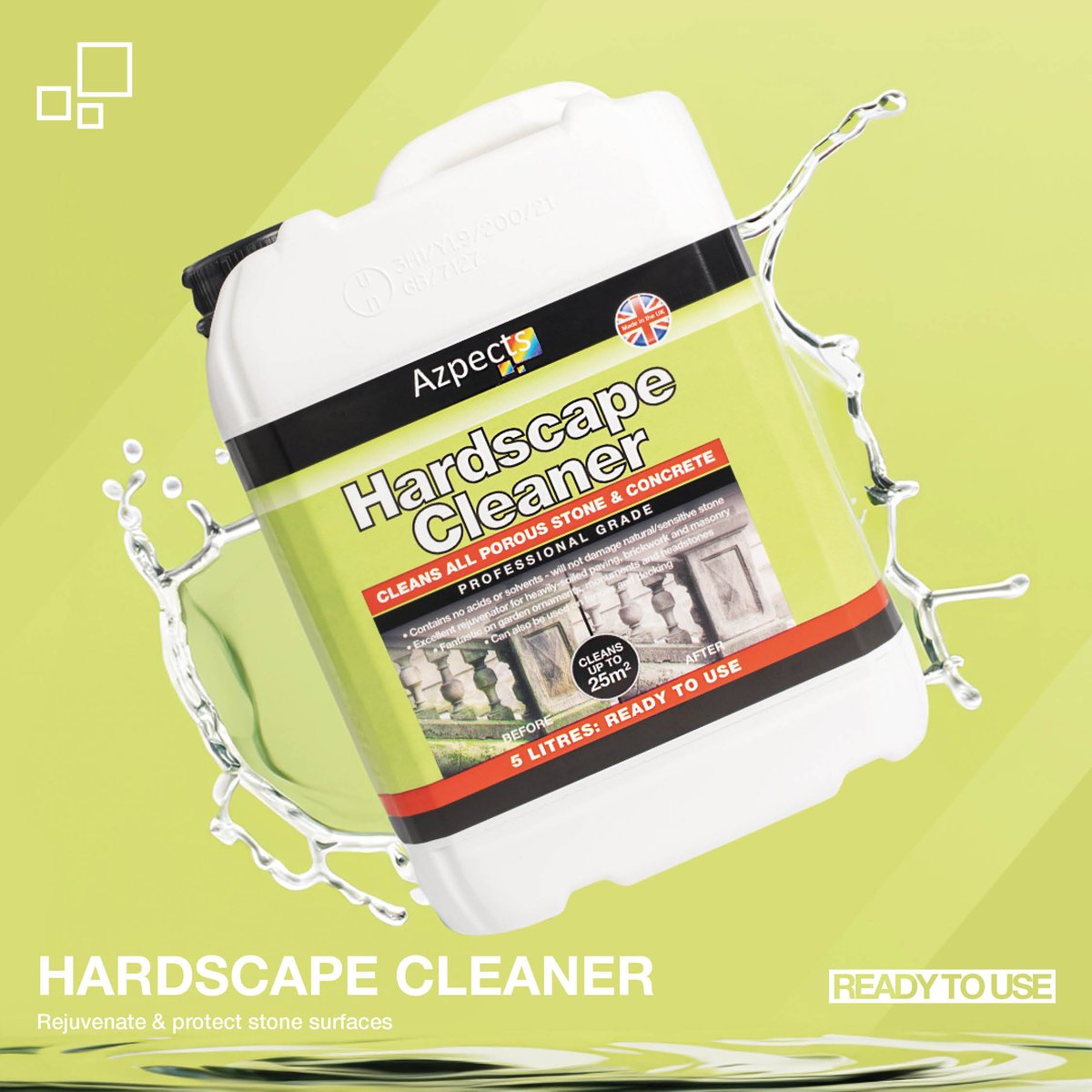 AzpectsLtd's tweet image. Hardscape Cleaner 🖤 Rejuvenate &amp;amp; protect stone surfaces

🔸 Super-strength cleaner for heavily soiled masonry, stone, paving &amp;amp; brickwork
🔸 Safe to use on all stone &amp;amp; concrete surfaces
🔸 Can also be used on fences &amp;amp; decking
🔸 5 litres cleans up to 25m2

#azpects #EASYCare