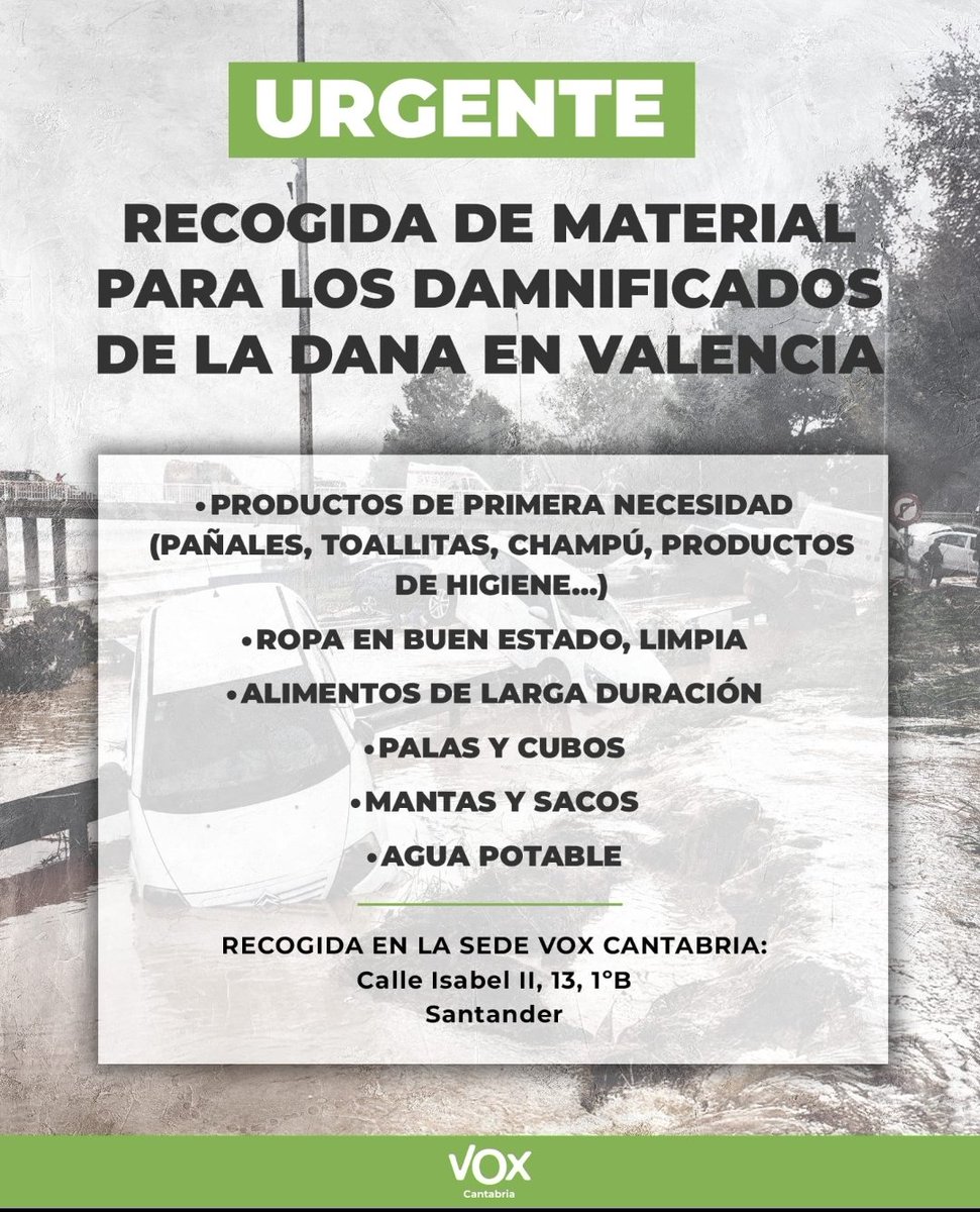 Recogida de material para los damnificados por la DANA en Valencia
