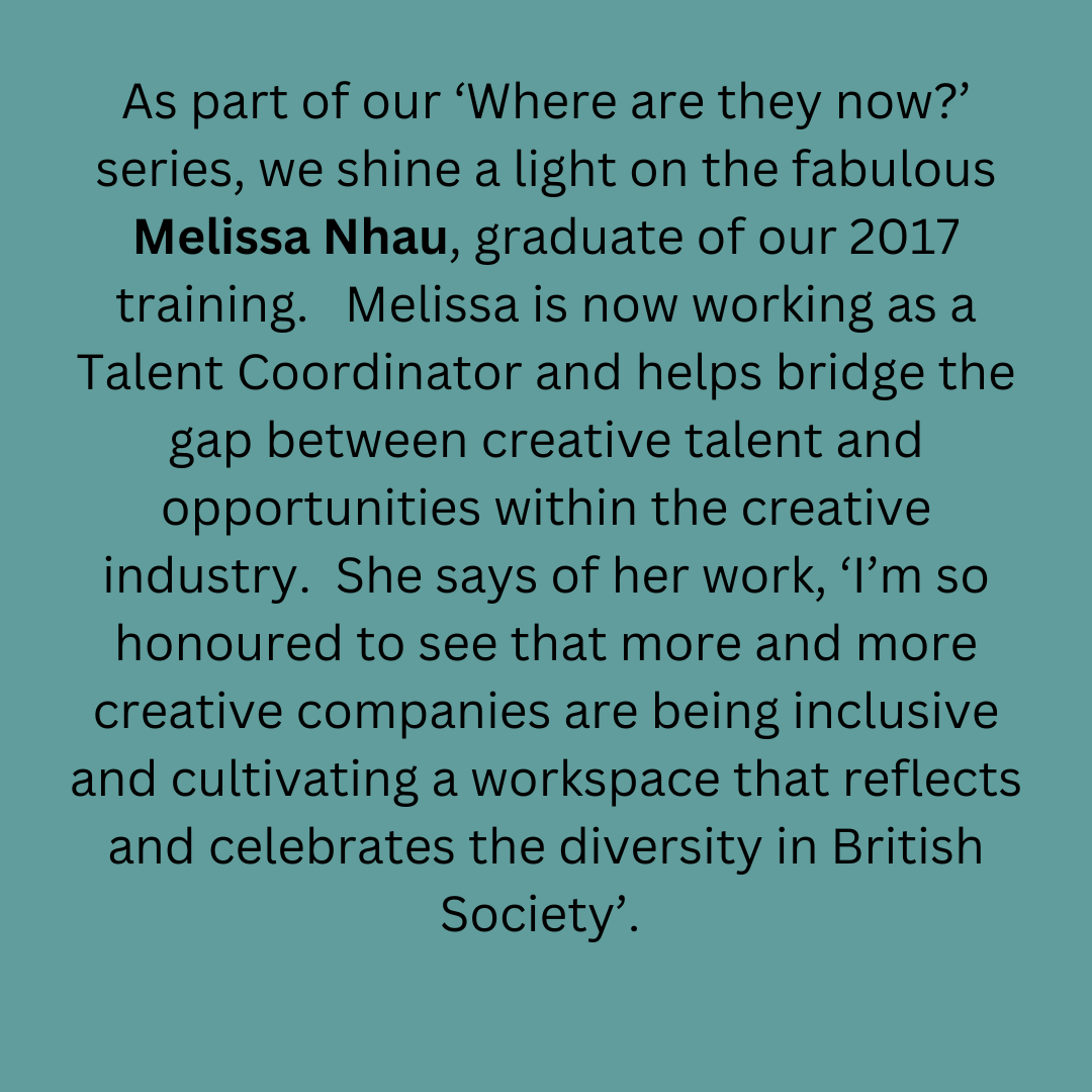 GGMediaUK's tweet photo. In our series 'Where are they now?' we celebrate Melissa Nhau, a Talent Coordinator who graduated from our training in 2017 and builds opportunities in the creative industries for people from underrepresented communities.  Go Mel!  #diversity #inclusion #femalevoices #creative https://t.co/9hwr8kUykZ