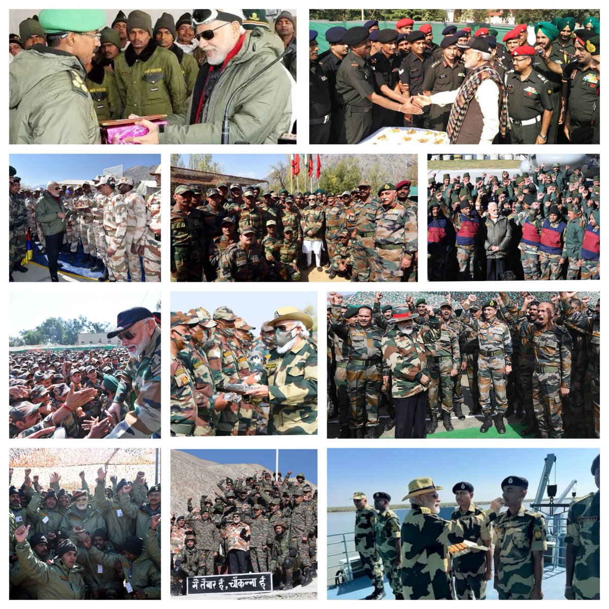annamalai_k's tweet photo. Our Hon PM Thiru @narendramodi avl has upheld his inspiring tradition of celebrating Diwali with the guardians of our borders for the 11th consecutive year today. 

This year, Hon PM joined our brave Jawans in Lakki Nala in the Kachchh region to honour their dedication and sacrifice.