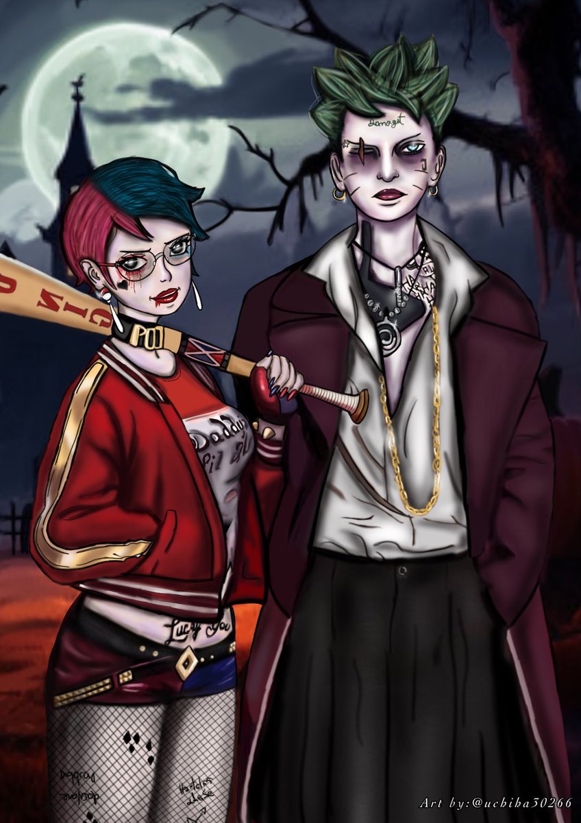 Happy Halloween 🎃👻 A drawing with BoruSara dressed as the Joker and Harley Quinn.🔩🥗 I hope you like that🤗🥲

Tags🏷️:
#BoruSara #BoruSaraHalloween2024
#BORUTO  #Sarada #BorutoTwoBlueVortex #Joker #HarleyQuinn #Halloween🎃