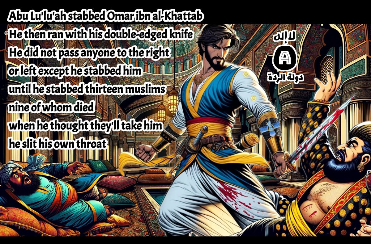 TheIslamHub's tweet photo. After muslims killed their people and enslaved their females, this is how the Persian Zoroastrian Abu Lu'lu'ah took revenge by killing the second khalif of Islam Omar ibn al-Khattab and 9 other muslim along with him

Authentic hadith in sahih Bukhari👇🏻 https://t.co/ijxEEDJHp3