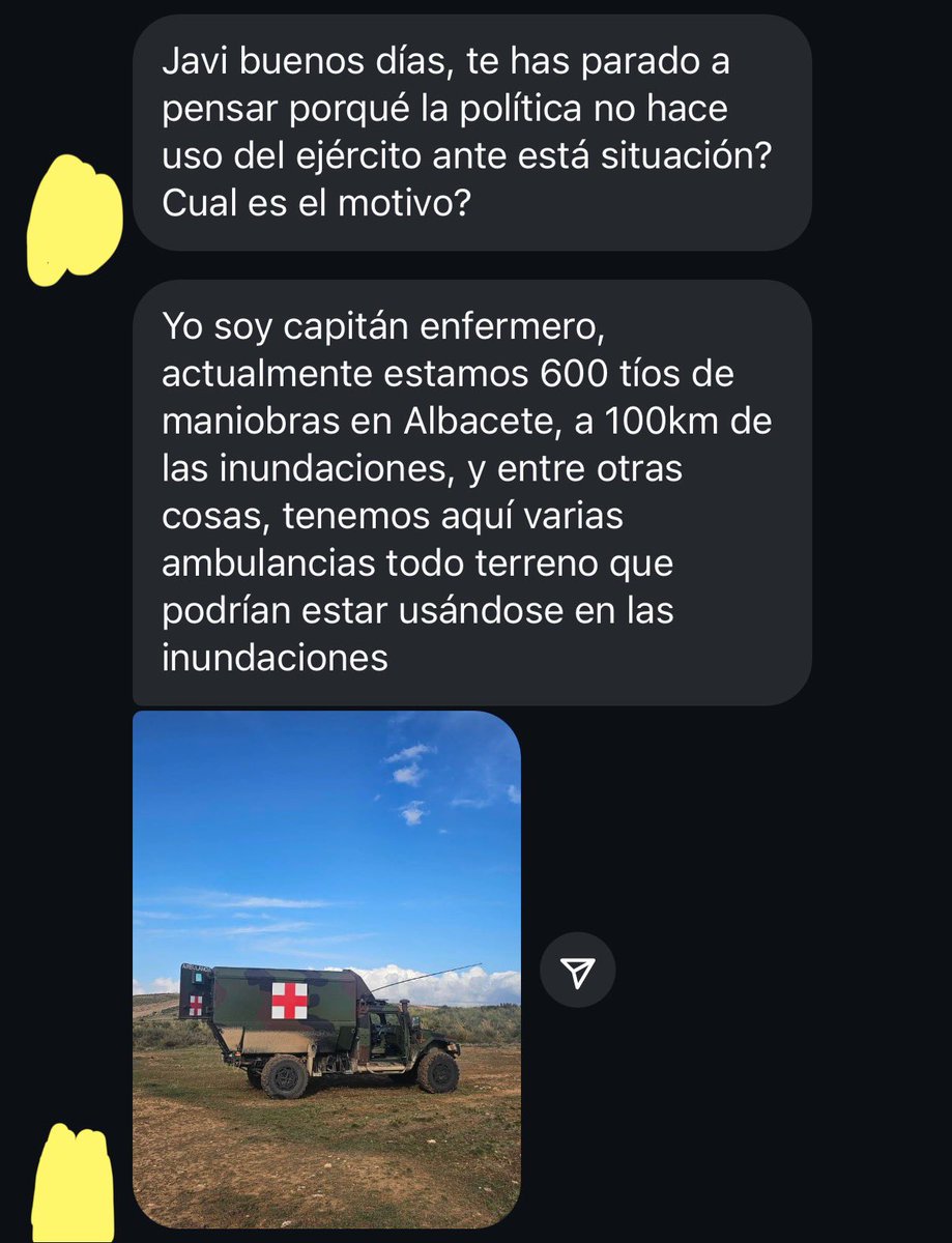 Me están escribiendo militares de varios lugares cercanos a Valencia (y algunos que están en la propia Valencia) que están fritos por salir a ayudar, pero que no se les permite. 

Dada la criticidad del asunto, y sin querer entrar en populismos y discursos fáciles, no entiendo