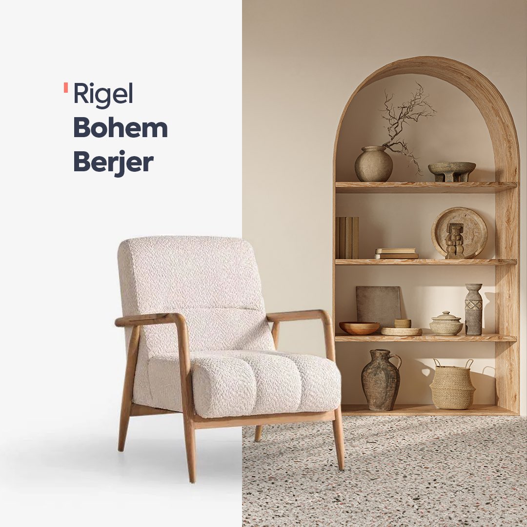 storishcom's tweet image. Rigel Bohem Berjer, sade ve şık tasarımıyla her dekorasyonun en göz alıcı parçası olacak.
 
#Storishcom #EvimİçinAlışveriş #Berjer