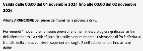 📌 INFO #AllertaMeteoER 155/2024 valida dal 01/11/2024: criticità idraulica. 
➡️ bit.ly/3NJ2fpQ