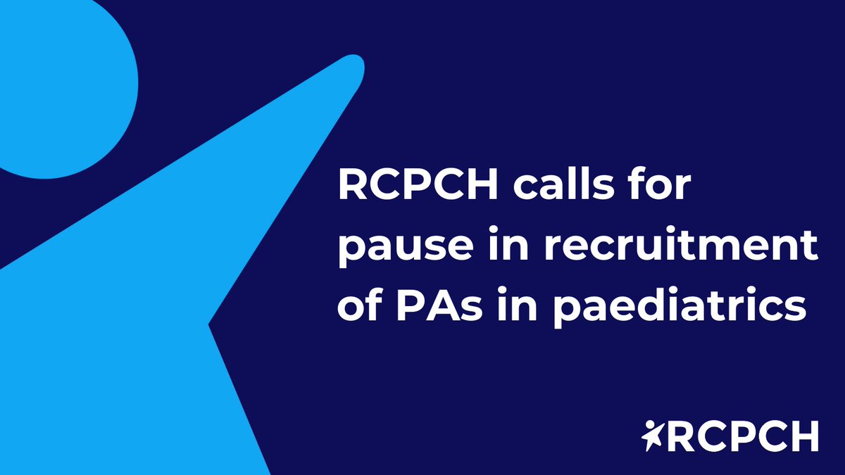 Today RCPCH has called for a pause in the recruitment of Physicians Associates (PAs) into paediatrics. 

This follows our survey of College members on their views and experiences of PAs working in paediatrics.

Read our statement: rcpch.ac.uk/news-events/ne…