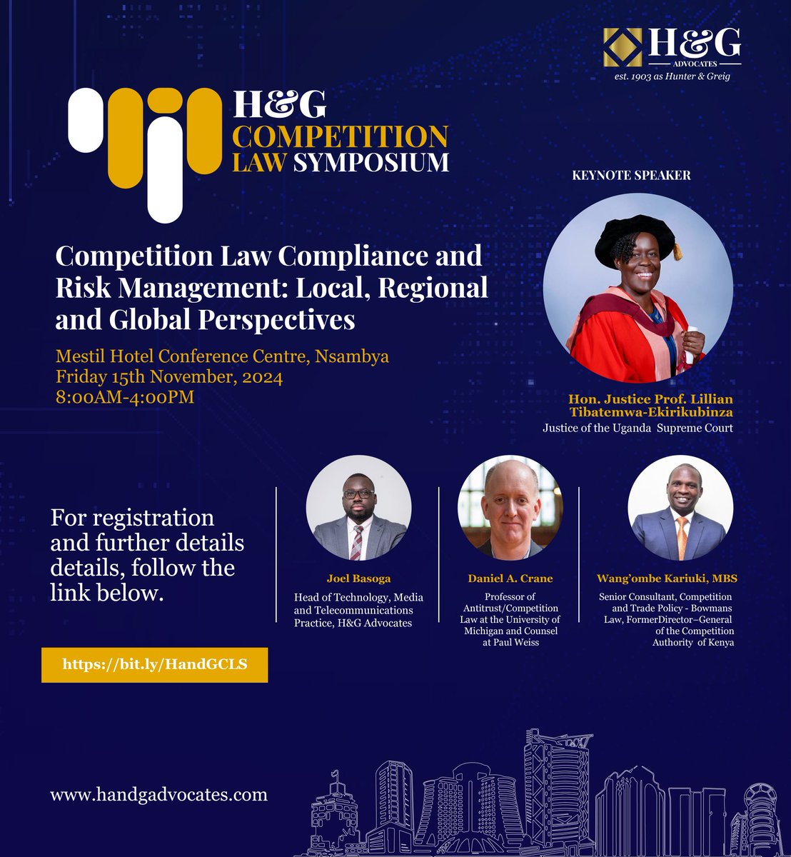 We are pleased to announce the H&amp;G  #CompetitionLawSymposium. 

Learn about the latest developments in competition law and how they affect your business’ compliance risk. 

Register now at bit.ly/HandGCLS 

#Est1903