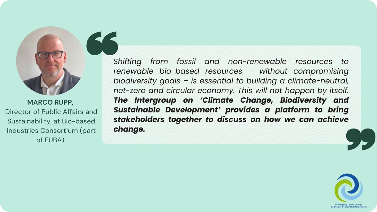 MEP Group CCBSD (@epintergroup_sd) on Twitter photo Thank you to Marco Rupp, Director of Public Affairs and Sustainability at <a href="/biconsortium/">Bio-based Industries Consortium</a>, for highlighting <a href="/EPIntergroup_SD/">MEP Group CCBSD</a>’s role in bringing stakeholders together 🤝 to facilitate the shift to renewable bio-based resources 🌱⚡ while preserving biodiversity 🦋#CCBSDRenewal Thank you to Marco Rupp, Director of Public Affairs and Sustainability at <a href="/biconsortium/">Bio-based Industries Consortium</a>, for highlighting <a href="/EPIntergroup_SD/">MEP Group CCBSD</a>’s role in bringing stakeholders together 🤝 to facilitate the shift to renewable bio-based resources 🌱⚡ while preserving biodiversity 🦋#CCBSDRenewal