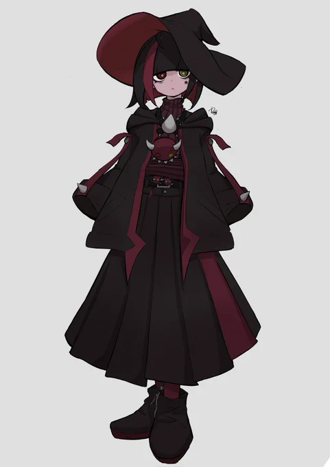 角ノ魔女ちゃん。#OC #イラスト