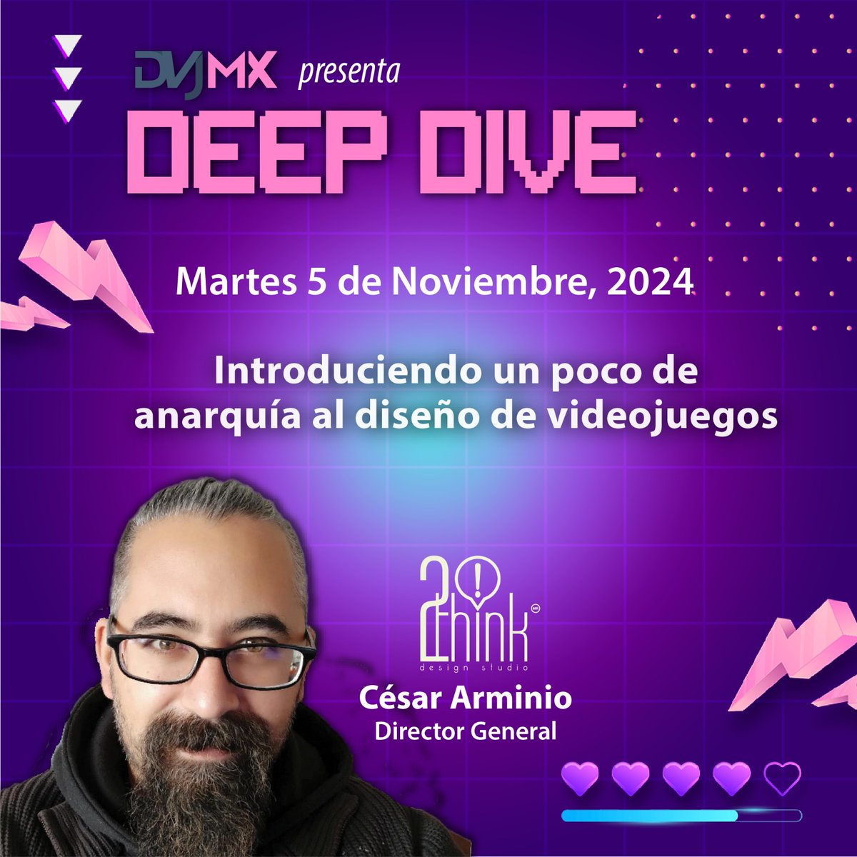devsvjmx's tweet photo. Estamos encantados de anunciar la nueva sesión de #deepdive "Introduciendo un poco de anarquía en el diseño de videojuegos" con el brillante César Arminio. 🚀 Únete a nosotros y descubre cómo crear experiencias inolvidables para los jugadores. 🎢
#gamedesign  #gamedev https://t.co/zJkXtc0L7i