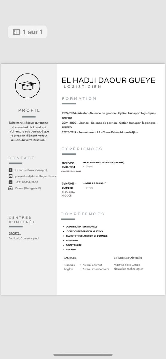 pepegueye's tweet image. Bonjour cher réseau je sollicite votre aide pour trouver un emploi/emploi dans le domaine du transit ou dans la gestion de stock 
@Afterpro @DaboRayana @SerialRecruiter @emploidakar @SeydinaOfficial @siny_lo @legend_ElBashir 
Ça coûte 0f de RT