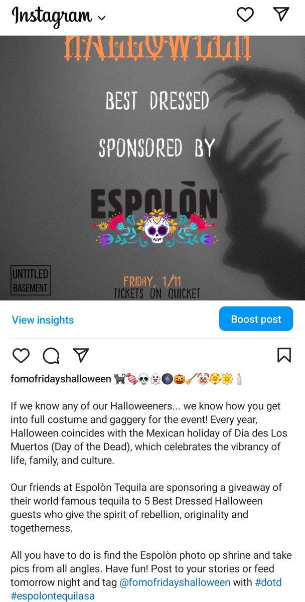 Come dressed for a spooky affair and maybe you could win! 🌼🏵🕯💀

Instagram.com/fomofridayshal…

Tickets: qkt.io/pKVwsX