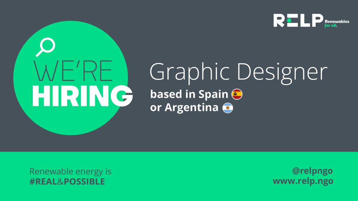 relpngo's tweet photo. 📢 🇪🇸🇦🇷#openposition #jobalert 📢 Attention to all graphic design enthusiasts in #Spain and #Argentina!

🔎 We are looking for a Graphic Designer to join our dynamic team!

To apply for this opportunity send us your resume to jobs@relp.ngo

👉 More info: https://t.co/FioraZvLe0 https://t.co/Tzct5Yvkxc