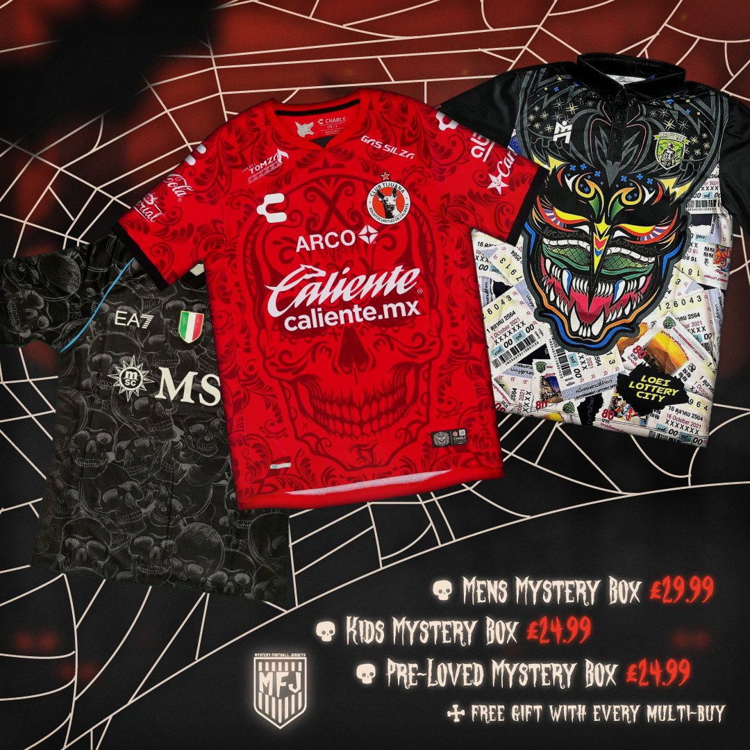 Final Sales down for Halloween!

Mens Mystery Box £29.99
Kids Mystery Box £24.99
Pre-loved Mystery Box £24.99
And our highly sought after FM24 Challenge Box is £29.99

ALL ends tonight 

mysteryjersey.com
