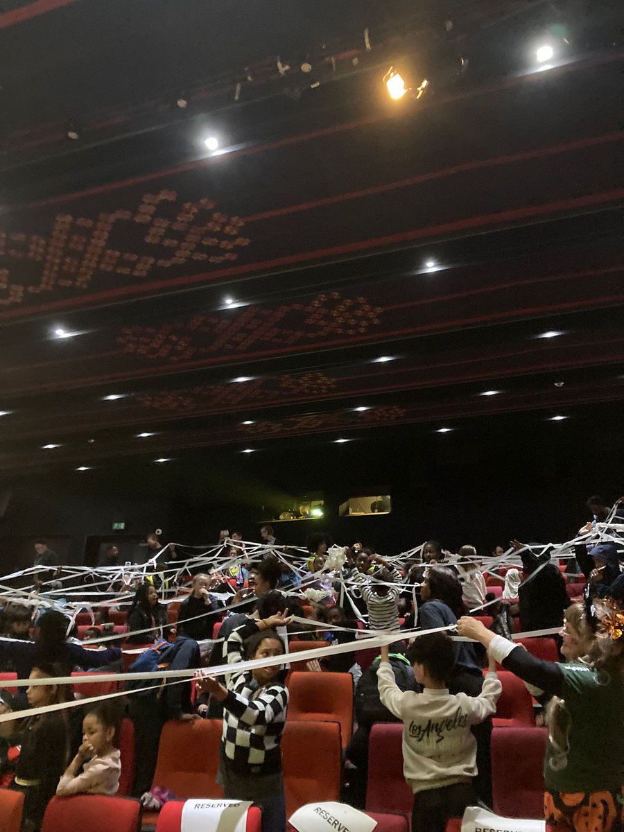 Sticky situation at the London #AdventurePlayAwards!! A giant web has overtaken Cinema 1 <a href="/RichMixLondon/">Rich Mix</a>