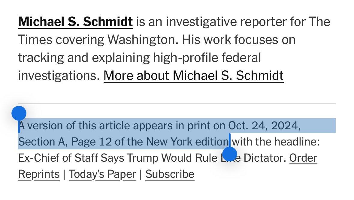 brianbeutler's tweet image. They put their own, historic exclusive from retired marine general John Kelly—Trump’s own chief of staff calling him a fascist and danger to America—on A12.