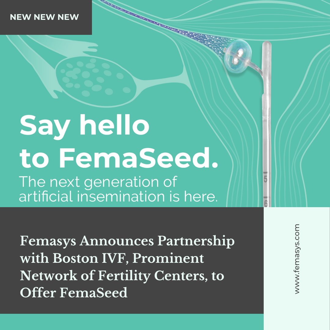 FemasysInc's tweet photo. FemaSeed to be implemented in Boston IVF Fertility Centers. “Our partnership with Boston IVF exemplifies our shared commitment to the expansion of infertility treatment options with groundbreaking technologies for women and couples.” Kathy Lee-Sepsick, Founder &amp; CEO of Femasys. https://t.co/jEN9rnZLCG