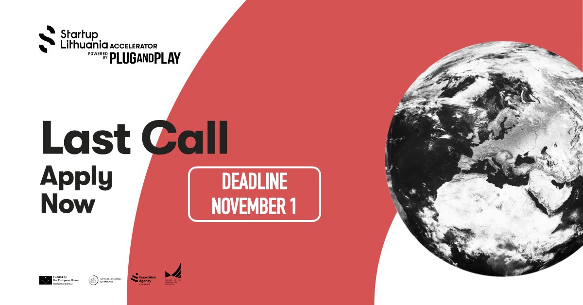 PlugandPlayTC's tweet image. Apply Now! 🚀 Startup Lithuania Accelerator applications close on Nov 1st 👉pnptc.in/3HdnPj0  
Go from idea-stage to investment-ready! Get equipped to interact with big corporations and grow your startup! 🌍
#callforstartups #startupfunding #accelerationprogram
