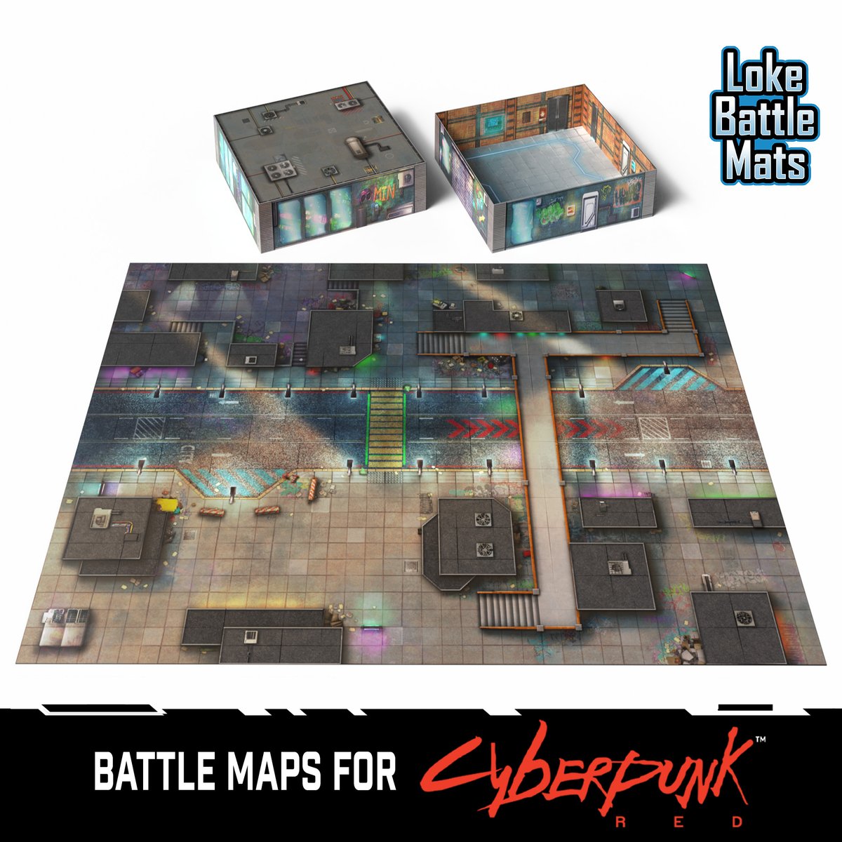 LokeBattlemats's tweet photo. Join our newest Mission! The Cyberpunk set will take your Night City to the next level! Live now on Backerkit.
Brand new official maps for #CyberpunkRED by @RTalsorianGames
https://t.co/K6X1OBJg0e https://t.co/gjGpQfLFnZ