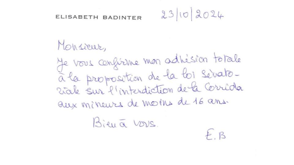 Le soutien d'Elizabeth Badinter