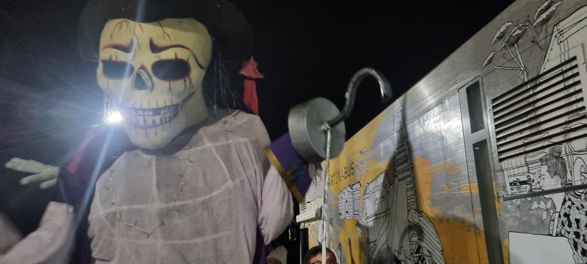 Travelling Gallery (@travgallery) on Twitter photo We're back at <a href="/thebeaconarts/">Beacon Arts Centre</a> in Greenock today and tomorrow for more <a href="/GaloshansFest/">Galoshans Festival</a> fun 👻 🧛 🦇 🎃 with <a href="/RIGArtsGreenock/">RIG Arts</a>. Everyone welcome to visit Helen McCrorie's 'Repair Cafe' exhibition 10am and 4pm. (Hopefully this slightly scary visitor won't be lurking outside today!) We're back at <a href="/thebeaconarts/">Beacon Arts Centre</a> in Greenock today and tomorrow for more <a href="/GaloshansFest/">Galoshans Festival</a> fun 👻 🧛 🦇 🎃 with <a href="/RIGArtsGreenock/">RIG Arts</a>. Everyone welcome to visit Helen McCrorie's 'Repair Cafe' exhibition 10am and 4pm. (Hopefully this slightly scary visitor won't be lurking outside today!)