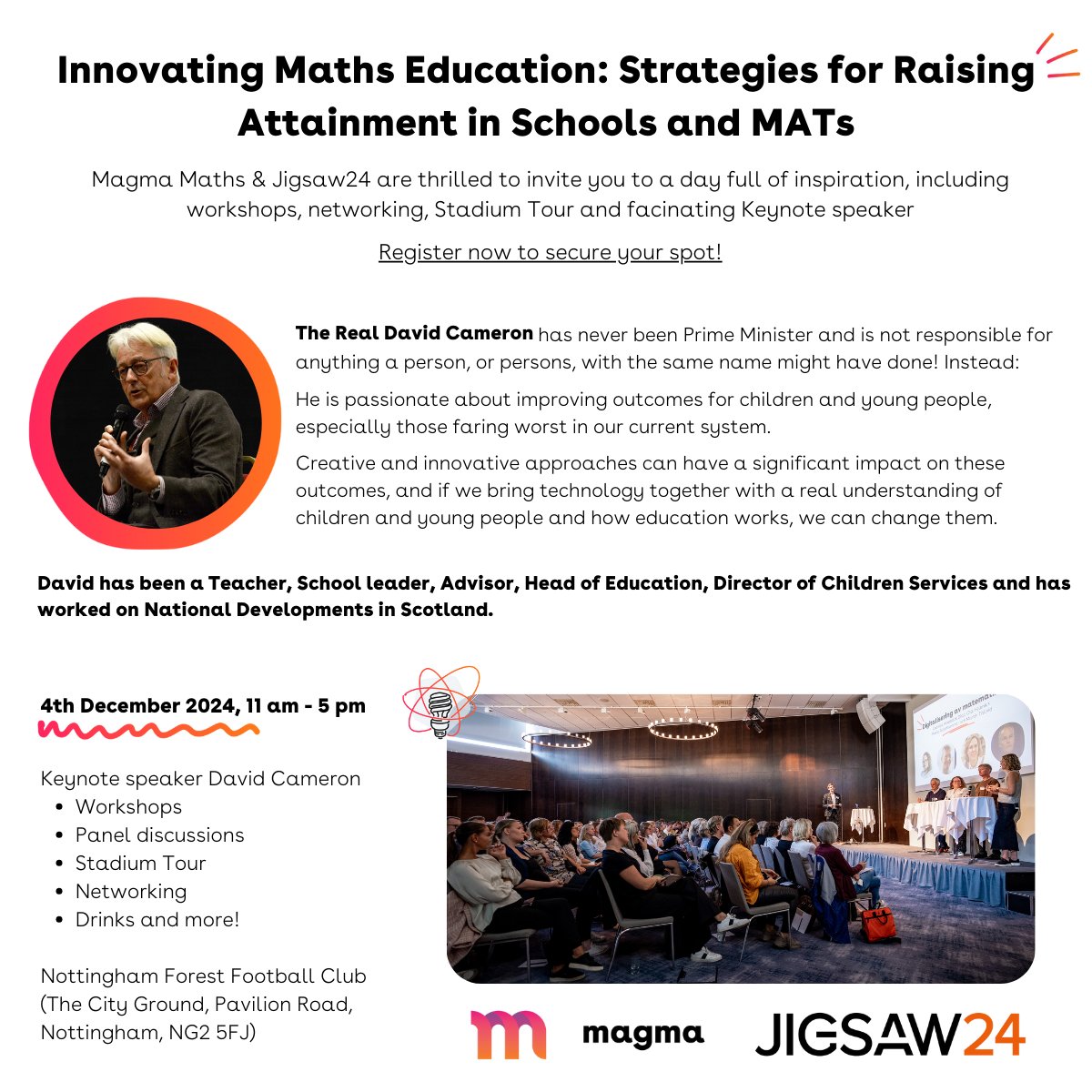 Magma Maths (@magmamaths) on Twitter photo We are thrilled to be hosting this event in collaboration with @WeAreJigsaw24, featuring a very exciting keynote speech from <a href="/realdcameron/">David Cameron๐</a>๐คฉ
Sign up here: magmamaths.co.uk/magma-jigsaw24 We are thrilled to be hosting this event in collaboration with @WeAreJigsaw24, featuring a very exciting keynote speech from <a href="/realdcameron/">David Cameron๐</a>๐คฉ
Sign up here: magmamaths.co.uk/magma-jigsaw24