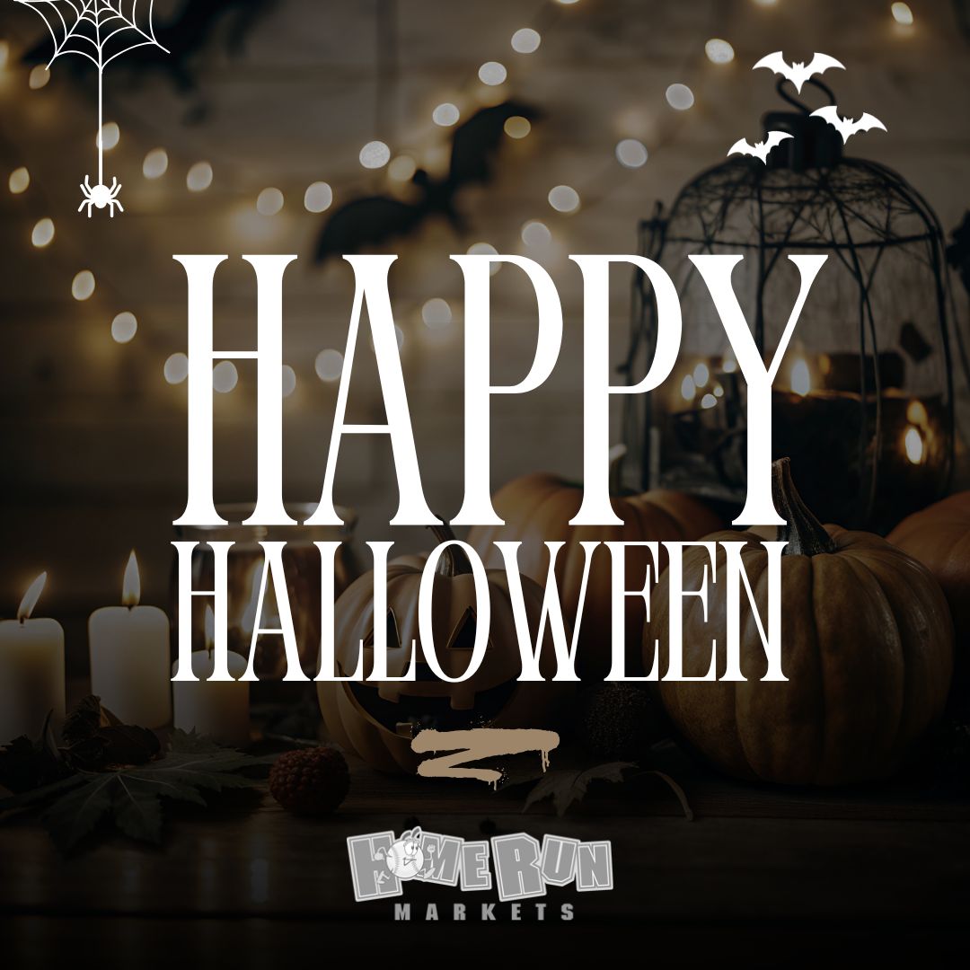HomeRunMarkets's tweet image. Happy Halloween from all of us at Home Run Markets! Hope it's a fun, spooky, and safe one! Be sure to swing through for any last-minute treats! 👻 🎃