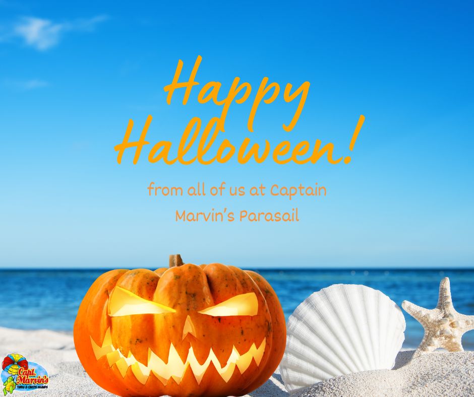 CaptainMarvin4's tweet photo. 🎃🕷️ Happy Halloween from all of us at Captain Marvin's Parasail! 

Whether you’re soaring through the skies or enjoying some spooky treats, we hope your day is filled with thrills and chills! 🏴‍☠️✨
.
.
.
.
#halloween #happyhalloween #parasail #parasailing #parasailingadvent... https://t.co/GYc9ZpjFSN