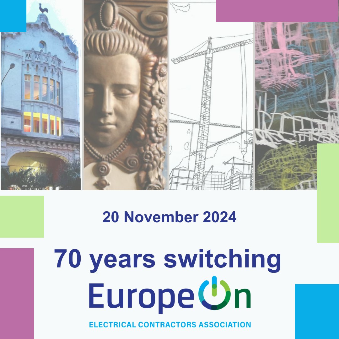 European Association for Electrical Contractors (@europeon_eu) on Twitter photo 📅 On the 20th of November @EuropeOn celebrates its #70Anniversary with an event to review our journey and look ahead to the future:
📜 Presentation of our new #SectorReport
🎨 Exhibition #ElectricityMeetsArt by Créahmbxl
👉Contact: info@europe-on.org (bit.ly/3YJo8LO) 📅 On the 20th of November @EuropeOn celebrates its #70Anniversary with an event to review our journey and look ahead to the future:
📜 Presentation of our new #SectorReport
🎨 Exhibition #ElectricityMeetsArt by Créahmbxl
👉Contact: info@europe-on.org (bit.ly/3YJo8LO)