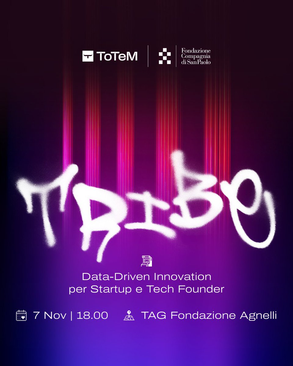 🔉In arrivo il prossimo appuntamento targato ToTeM - Torino Tech Map!

7 novembre alle 18:00 <a href="/TalentGardenit/">Talent Garden Italy</a> Fondazione Agnelli per il prossimo evento della serie Tribe by ToTeM #19, co-organizzato con <a href="/CSP_live/">Fondazione Compagnia San Paolo</a>

Iscriviti!➡️bit.ly/3UuCayu

#TCLecosistema #torinotechmap