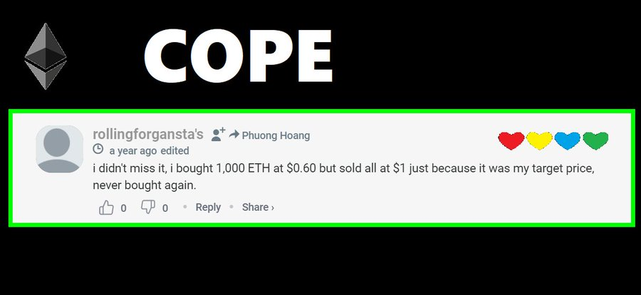 yourfriendSOMMI's tweet photo. ❤💛💚💙

Friendly reminder this guy bought 1000 ETH at $0.60c then sold it all for a 2x at just $1 price.

Jeets will never retire because they can't hold a toothbrush.

ONLY THE STRONG SURVIVE https://t.co/zwuScvdOo7