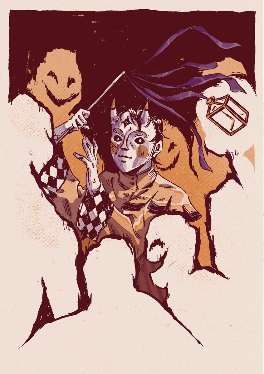 •Come and join us to the parade 🎊🎭•

Two duotone Halloween-themed illustration I did very quickly for school this week