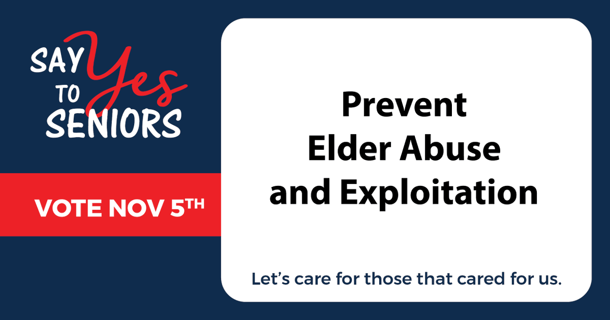 There is currently no funding support for elder abuse prevention or victim recovery. In fact, Washtenaw County is one of only nine counties in Michigan without a millage dedicated to its senior population to address problems like elder abuse. Vote Yes for Seniors 11/5!