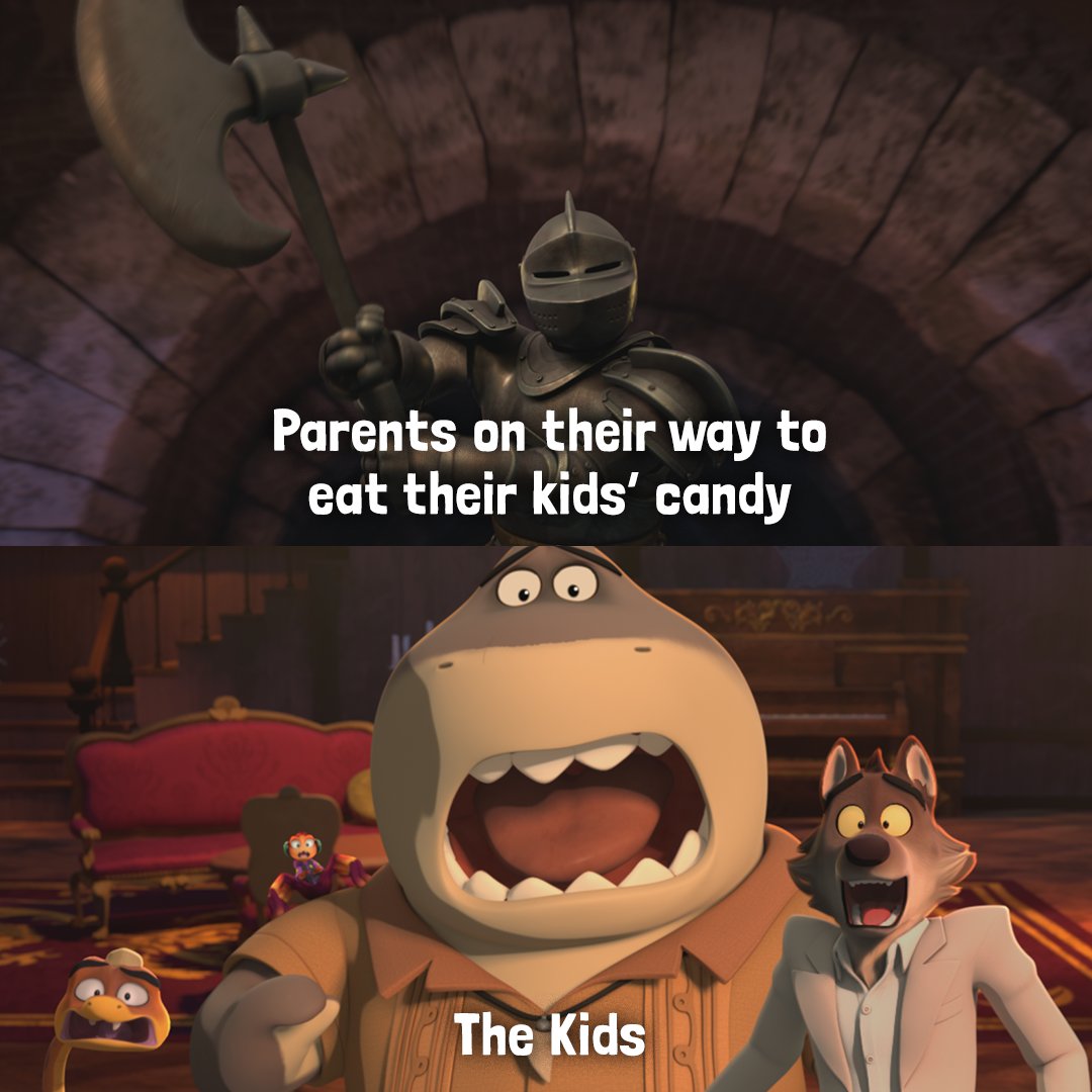 The scariest part of Halloween is knowing your parents are eyeing your candy! 🍫😱 #TheBadGuys: Haunted Heist is now playing on Netflix! #BadGuysHalloween