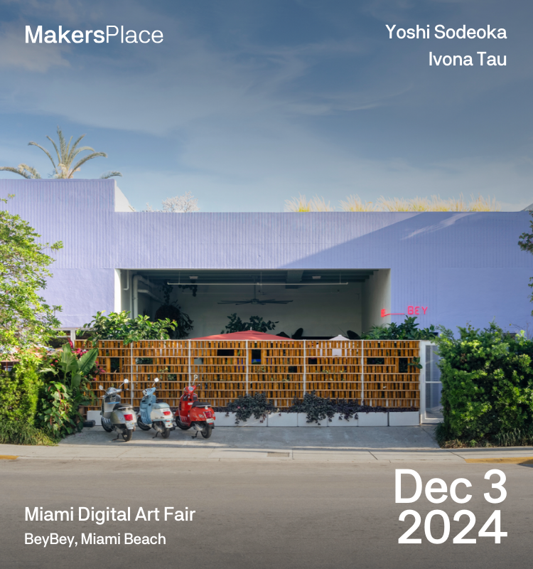 We’re going to the inaugural Miami Digital Art Fair.
Premiering new works by <a href="/yoshi_sodeoka/">Y͓̽O͓̽S͓̽H͓̽I͓̽ ͓̽S͓̽O͓̽D͓̽E͓̽O͓̽K͓̽A͓̽</a> and <a href="/ivonatau/">Ivona Tau</a>, curated by <a href="/jmarinaro220/">Jessica Marinaro</a>.

Join us for a special presentation at BeyBey Miami on Dec 3, presented by <a href="/Blackdoveart/">Blackdove</a>.