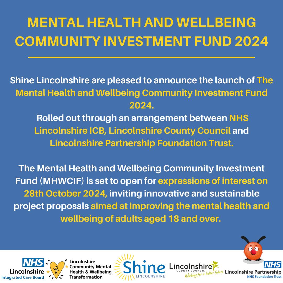 Shine_Lincoln's tweet image. 🛎Mental Health &amp;amp; Wellbeing Community Investment Fund 2024 Open until 12noon Fri 15 Nov🛎
• Apply shinelincolnshire.smapply.io
• Further info tinyurl.com/mu567deb
• Support sessions: 4 Nov 10-11am, 6 Nov &amp;amp; 12 Nov 2-3pm
• funding@shinelincolnshire.com 

#funding #vcsfe #VCSE