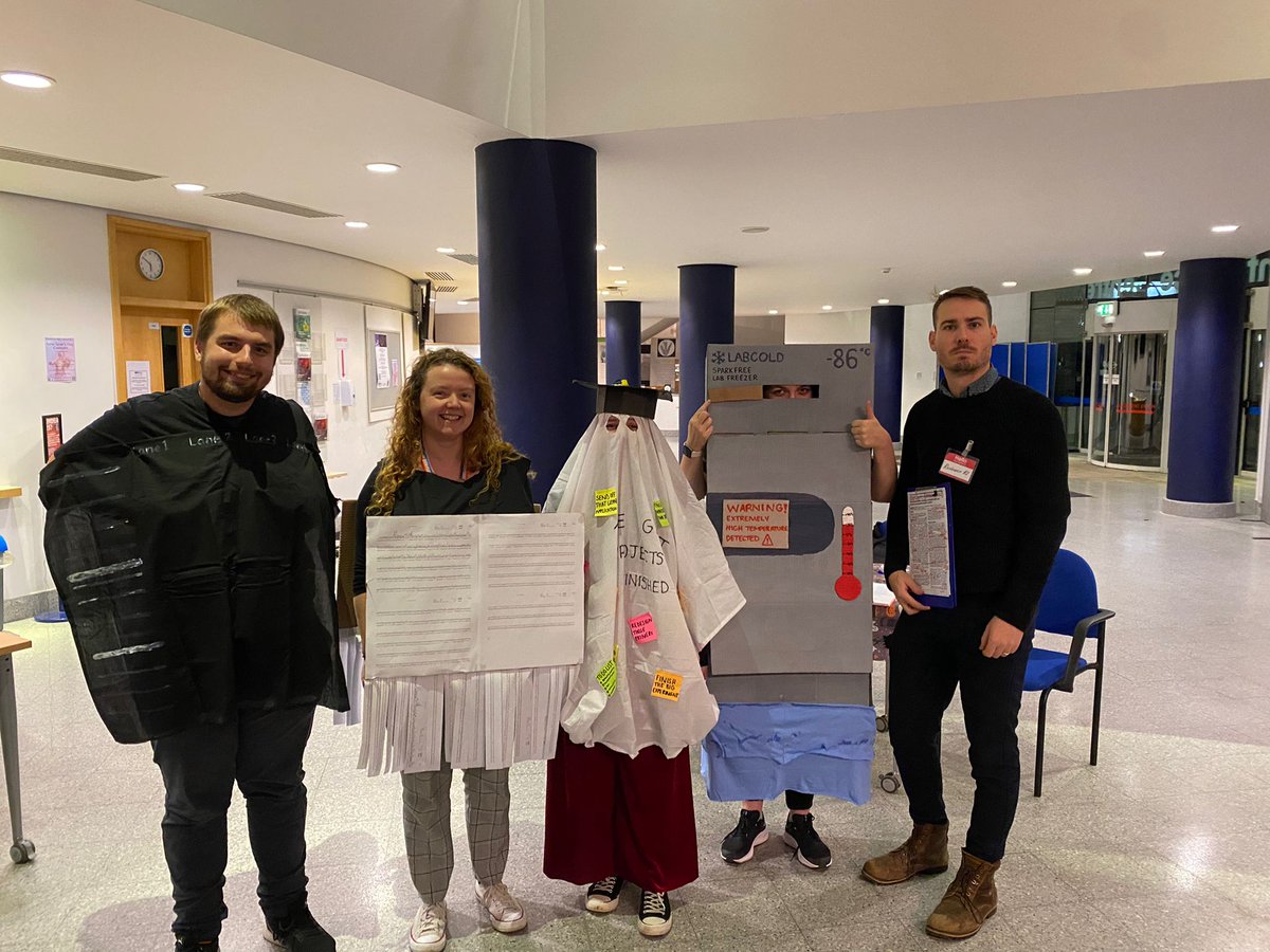 KatieNoble241's tweet photo. @SigmaAldrich Our group "scientist's worst nightmare" costumes 🎃👻🕸
An empty gel
Rubbish sequencing
The ghost of projects never finished
A defrosted -80 (me!)
Reviewer number 2

#spookyseasonwithSigmaAldrich https://t.co/V1GsRF4RqN