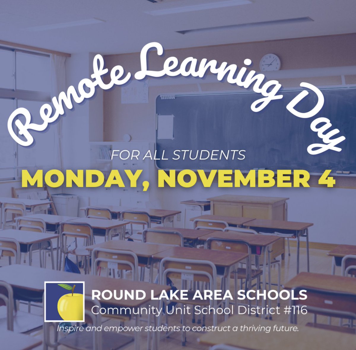 RLVillageSchool's tweet image. Just a friendly reminder Monday, November 4th is an Remote Learning day for all students. Please visit your Canvas page for the day's assignments.
#elearningday #villagevikings116 #WeAreRL