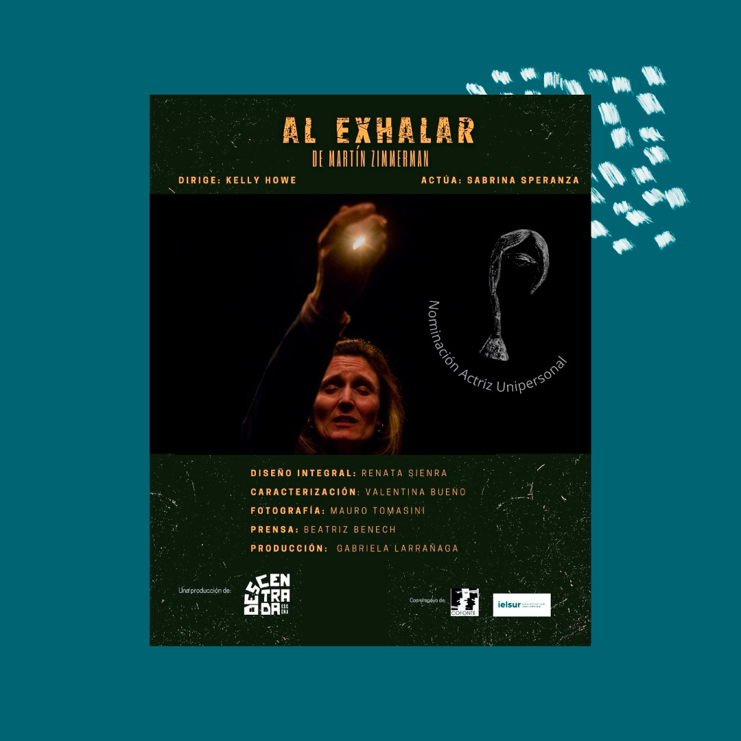 Felicitamos a @DescentradaE, @speranzasabrin1,
Kelly Howe, <a href="/mzimmerman3/">Martín Zimmerman</a>  y todo el equipo por la nominación de la obra "AL EXHALAR" a los Premios Florencio.
¡Gracias por dejarnos aportar nuestro granito de arena a una producción tan importante y movilizadora para la sociedad !